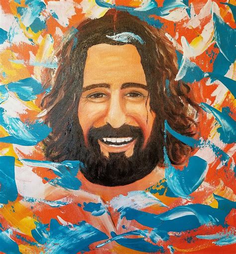 Happy Jesus Painting By Allio Jenny Fine Art America