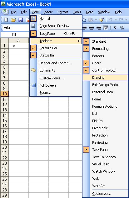 How To Get Drawing Toolbar In Excel ~ Microsoft Office Support