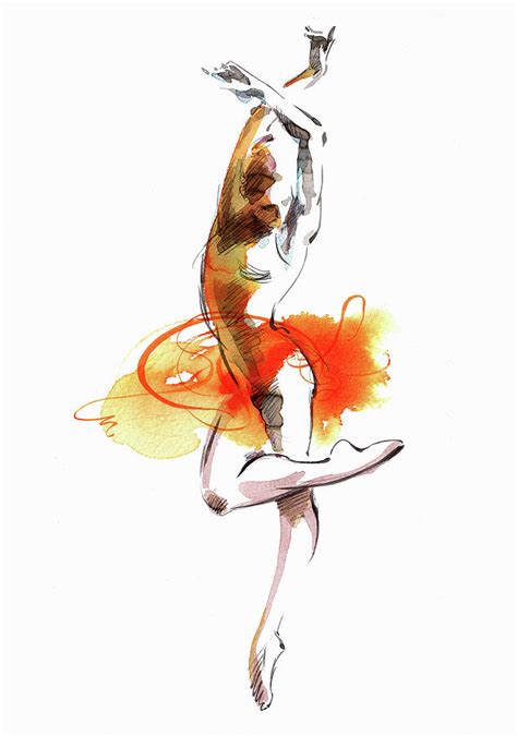Watercolor Painting Of A Ballet Dancer Painting By Ikon Images Fine