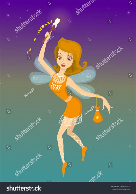 Tooth Fairy Vector Illustration Stock Vector Royalty Free 185894075
