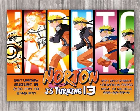 Naruto Invitation For Birthday Party Diy Print By Wonderandwishes
