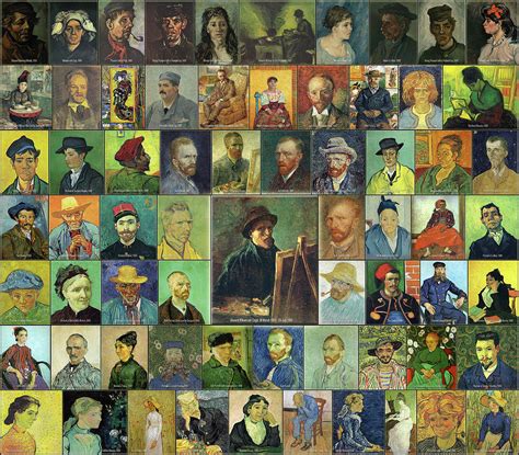 Vincent Van Gogh Famous 67 Pieces Collage Post Impressionism Portrait