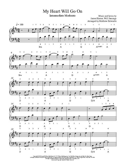 Annie's song by john denver. My Heart Will Go On by Celine Dion Piano Sheet Music | Intermediate Level | Piano sheet music ...