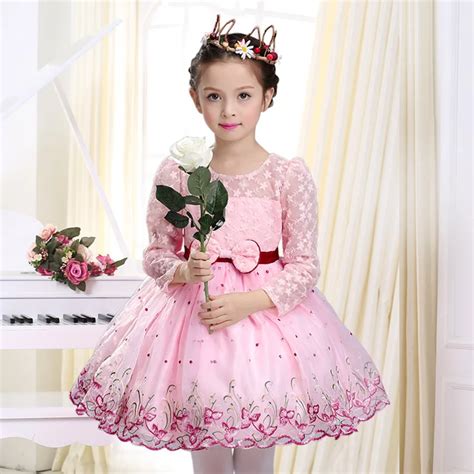 Gorgeous Fancy Cute Autumn Embroidery Flower Girls Princess Dresses