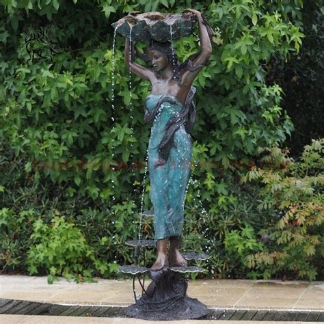 Blve Life Size Fairy Garden Sculpture Metal Sexy Half Naked Woman Bronze Statue Fountain For