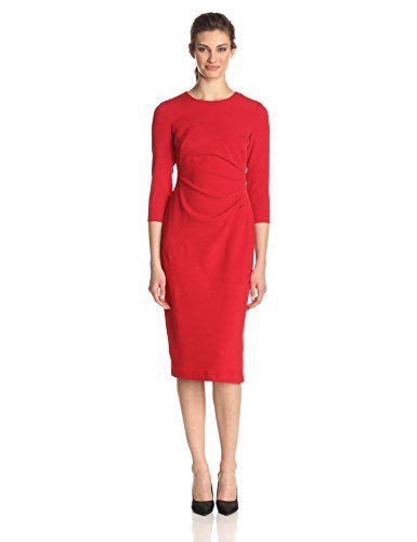 Maggy London Womens 34 Sleeve Side Rouch Sheath Dress New Red 2