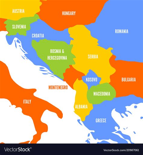 Political Map Of Balkans States Balkan Vector 20987061 