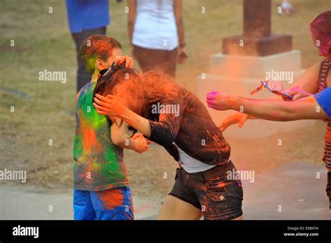 Canadians Participate In The Annual Spring Holi Festival By Throwing