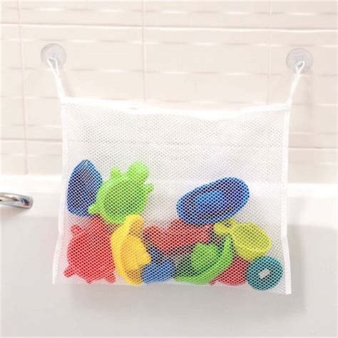 Wall Mounted Kids Toys Mesh Storage Bags With Suction Cup Children