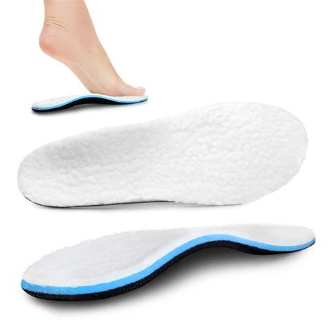Shearling Orthotic Insoles Inserts W Arch Support For Slippers Sheepskin Lined Boots