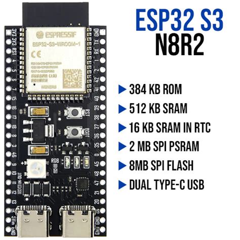 Esp32 S3 Devkitc 1 High Resolution Pinout And Specs 53 Off