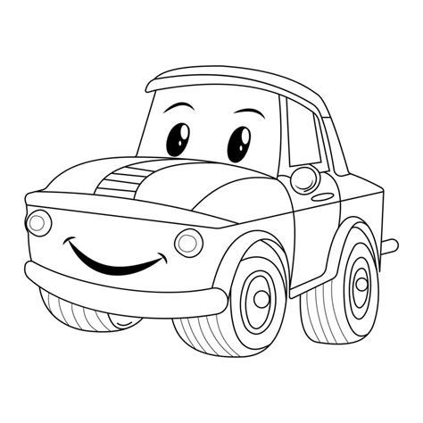 Car Coloring Page 17169639 Vector Art At Vecteezy