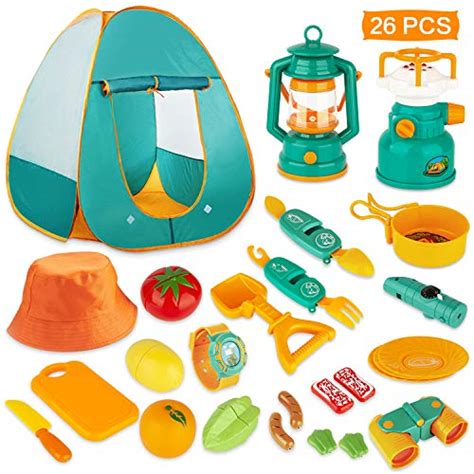 26 Pcs Kids Camping Set Pop Up Kids Play Tent With Camping Gear