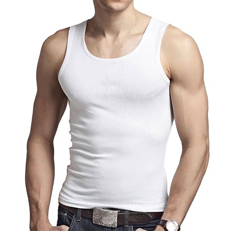 New Mens Vest Cotton Tank Top T Shirts Trim Muscle Sleeveless
