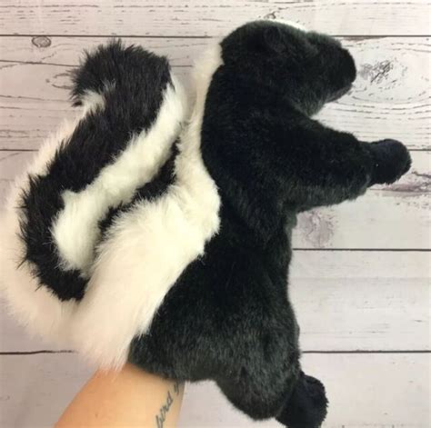 Daphna Skunk Works Stuffed Animal Puppet 12 Rare Black Skunk Puppet