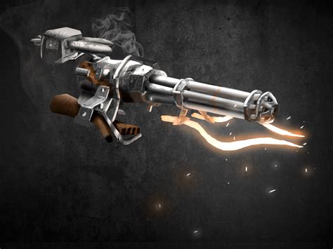 Artstation 2d Weapon Concept Art One Handed Minigun