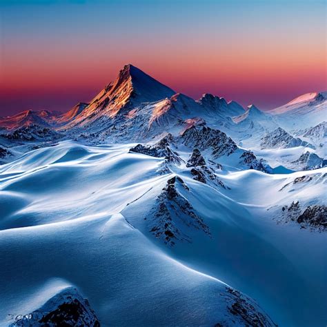 Premium Photo Mountain Peaks In Winter Snow Covered Mountains Landscape