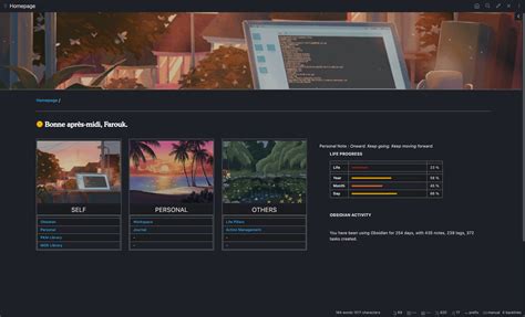 Obsidian Homepage Showcase Minimal And Aesthetic Template With