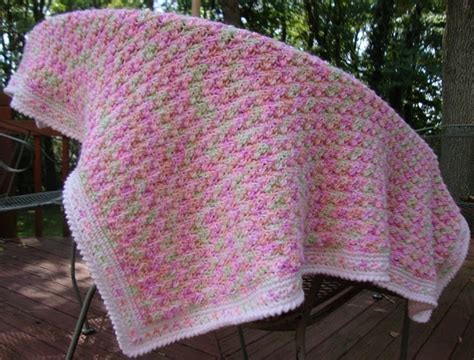 Bernat Softee Baby In Tulips The Blanket Is A Simple Shell Back And