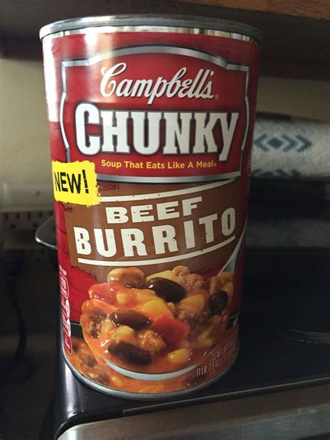 Campbells Chunky Soup That Eats Like A Meal Beef Burrito Campbells Chunky Soup Food Meals