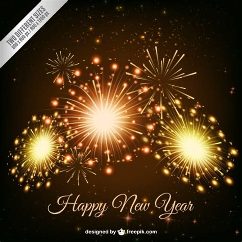 Free Vector Bright New Year Fireworks Background