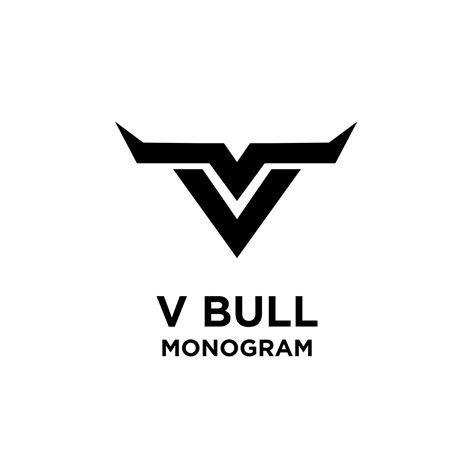 Abstract Bull Horn Head Initial Letter V Logo Icon Design Vector
