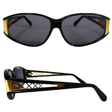 Rare Vintage Black And Gold Laura Biagiotti Sunglasses Made In Italy