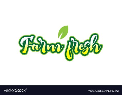 Farm Fresh Word Font Text Typographic Logo Design Vector Image