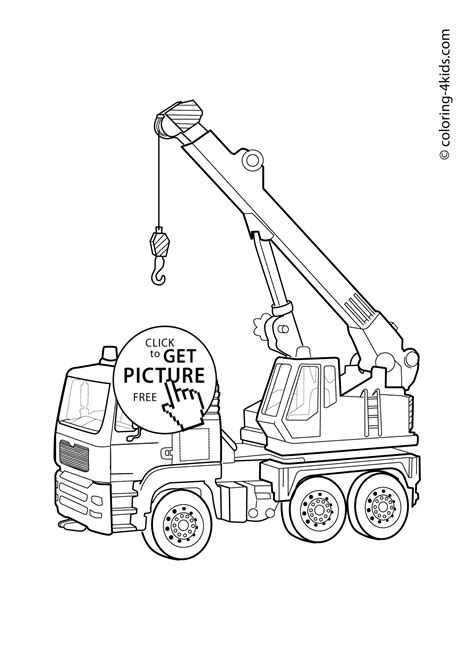 As well as other drawings in the 'truck coloring pages' category. Hoisting crane Transportation Coloring page for kids ...