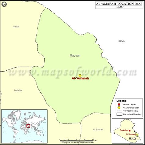 Where Is Amarah Location Of Amarah In Iraq Map
