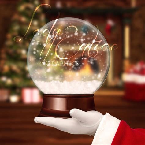 Santa Snow Globe Christmas Digital Backdrop Etsy