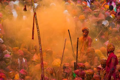 In Pictures The Colourful And Fun Tradition Of Lathmar Holi In Barsana