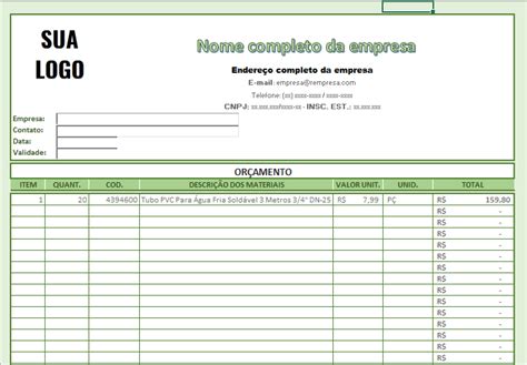 Download De Planilha De Orçamento Para Loja Excel E Vba Brasil
