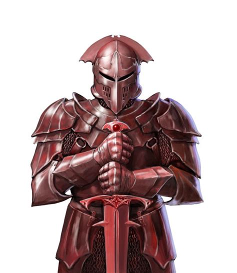 Male Human Fighter Knight Red Armor Pathfinder 2e Pfrpg Pfsrd Dnd Dandd