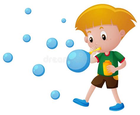 Boy Blowing Bubbles Stock Illustrations 342 Boy Blowing Bubbles Stock