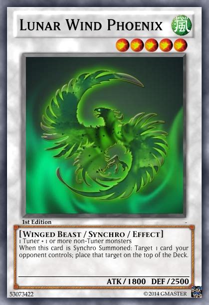 Generic Level 5 Synchro Lunar Wind Phoenix Realistic Cards Yugioh