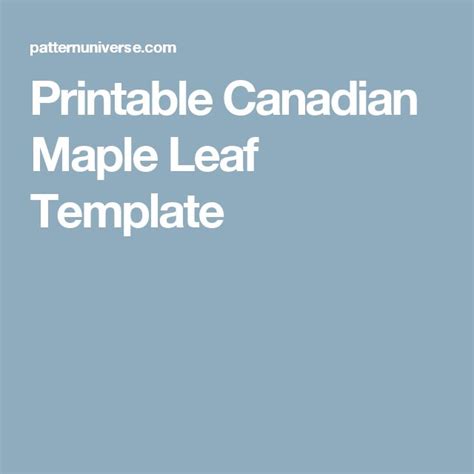 Printable Canadian Maple Leaf Template Canadian Maple Leaf