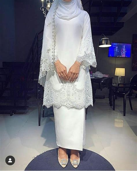 White Kurung Muslim Wedding Dresses Nikah Outfit Muslimah Wedding Dress