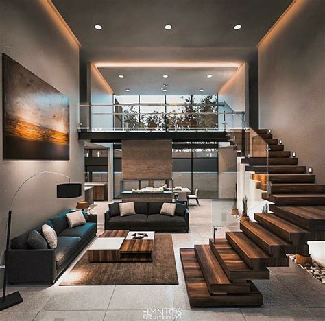 Loft Escalera Volada Casas Modernas Interiores Diseño Interiores