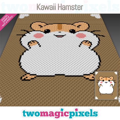 Kawaii Hamster C2c Graph Sc Graph Cross Stitch Graph By Two Magic Pixels