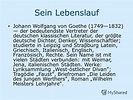 Презентация на тему: "Berühmte deutsche Schriftsteller. Johann Wolfgang ...