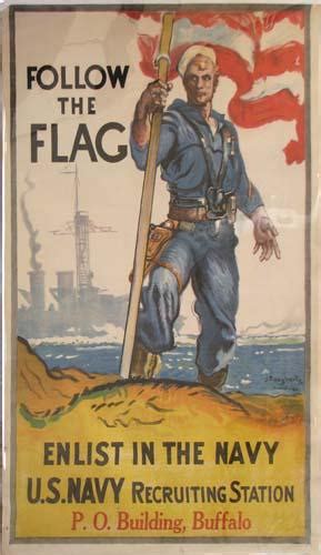 Wwi Poster Follow The Flag Enlist In The Navy J Daugherty