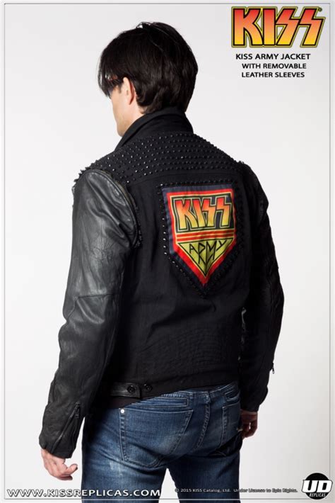 kiss army jacket with removable sleeves