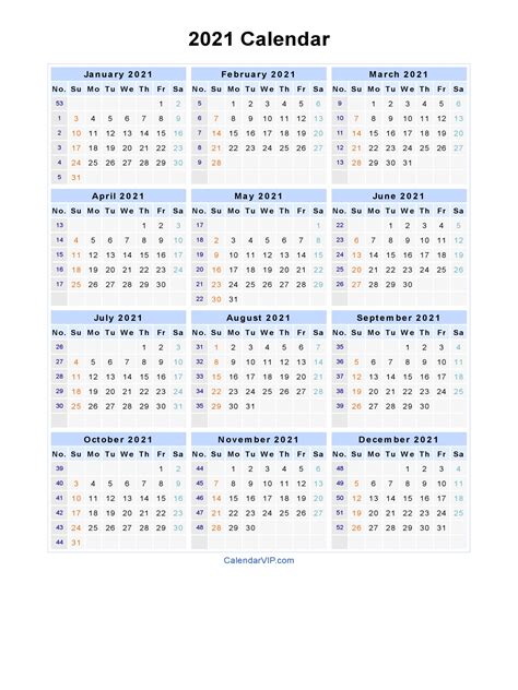 2021 Calendar Blank Printable Calendar Template In Pdf Word Excel