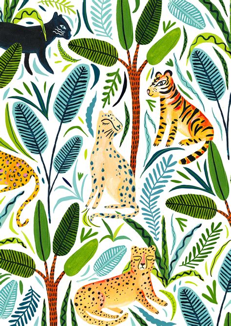 Jungle Cats / Botanical Print / Jungle / Safari / Nursery Wall | Etsy | Safari nursery wall art ...