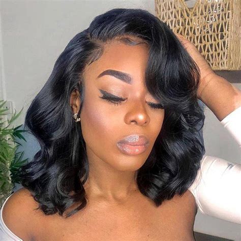 Invisible Density X Lace Frontal Wig Bob Wig Pre Plucked Hairline Body Wave Short