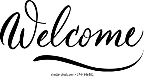 Welcome Vector Illustration Hand Written Calligraphy Stock Vector