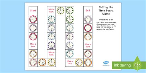Telling The Time Board Game Differentiated Ks2 Clocks And Time