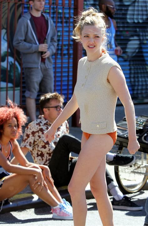 Amanda Seyfried Shows Off Her Roung Ass Wearing Orange Bikini Bottom At
