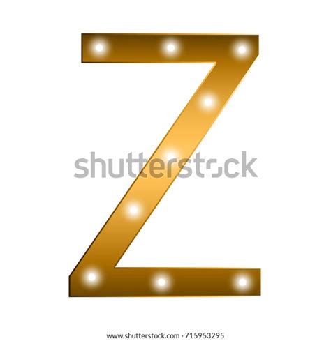 Vector Alphabet Gold Letter Z Gold Stock Vector Royalty Free